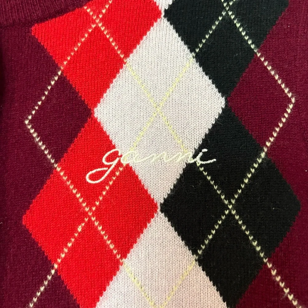 GANNI Argyle Wool-Cashmere Cardigan - Picture 6 of 10